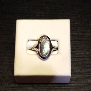 Silver tone Abalone Avon ring